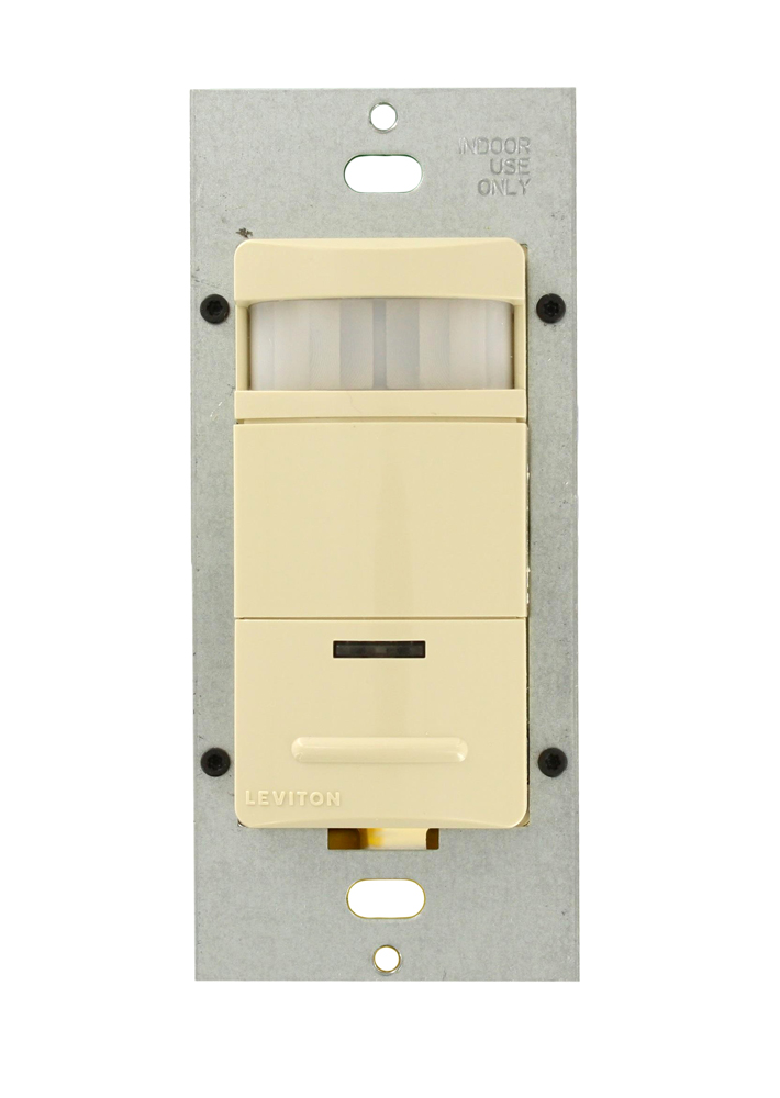 Manual ON/Auto OFF Passive Infrared Wall Switch Vacancy Sensor 2100 Sq. Ft. Coverage 180 Degree - Ivory