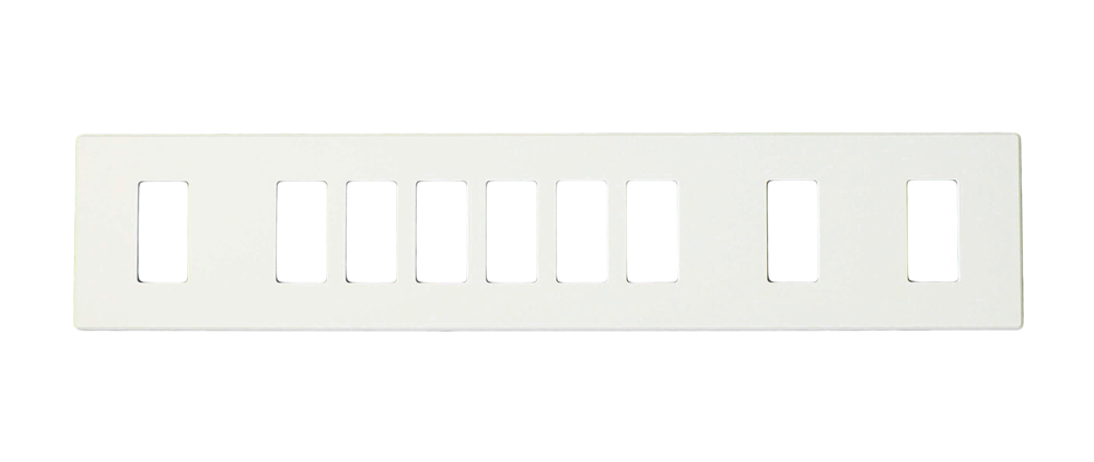 Renoir II Wall Plate For Use With 6 Narrow 3 Wide Dimers Standard Fins Removed - Ivory