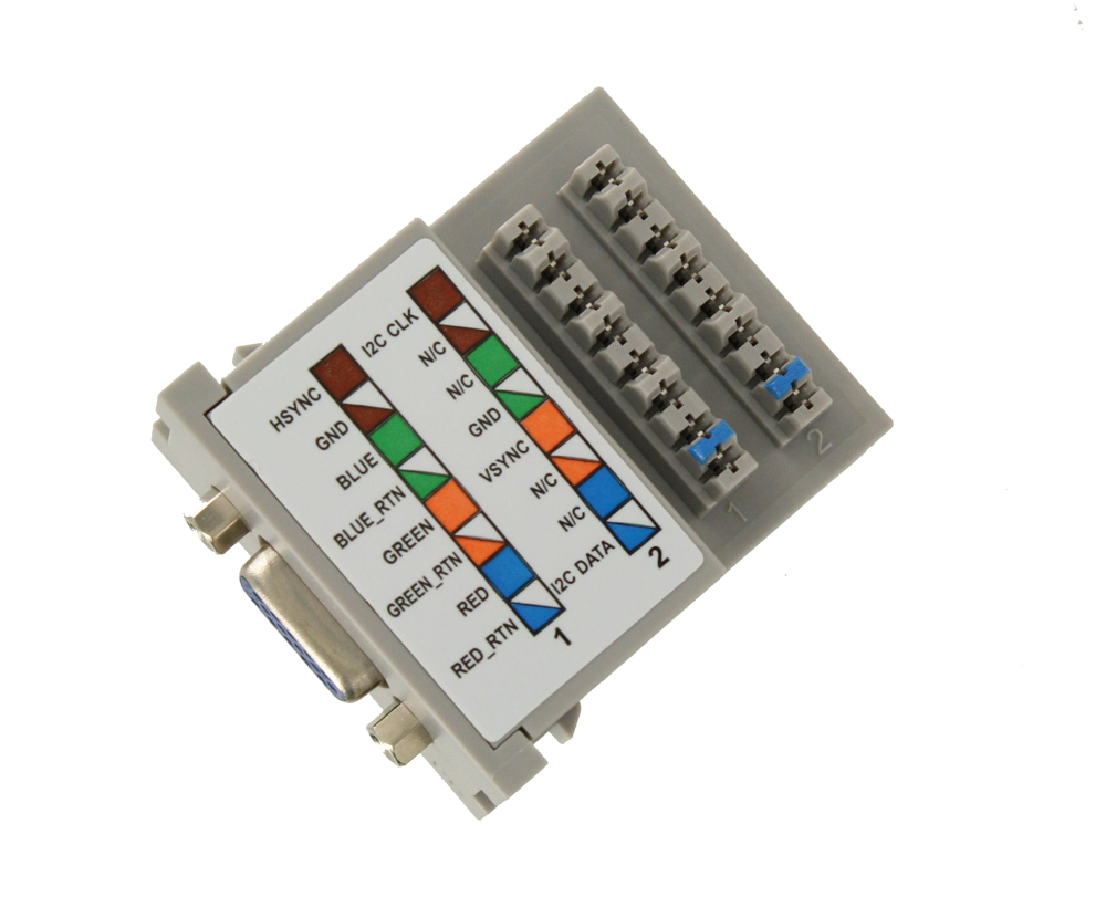 Multimedia Outlet System VGA Enhanced Video Connector PC End Female to 110-Style IDC. 1 Unit MOS Module - Gray