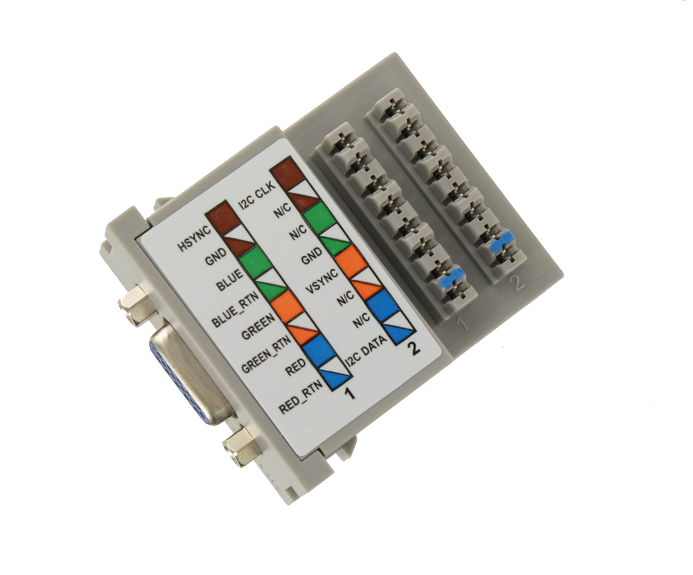 Multimedia Outlet System VGA Enhanced Video Connector  Monitor End Female to 110-Style IDC. 1 Unit MOS Module - Gray