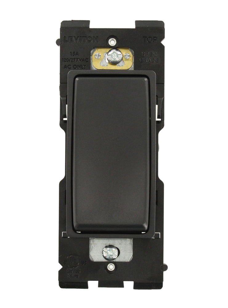 Leviton Renu Switch RE154-OB for 4-Way Applications 15A-120/277VAC in Onyx Black
