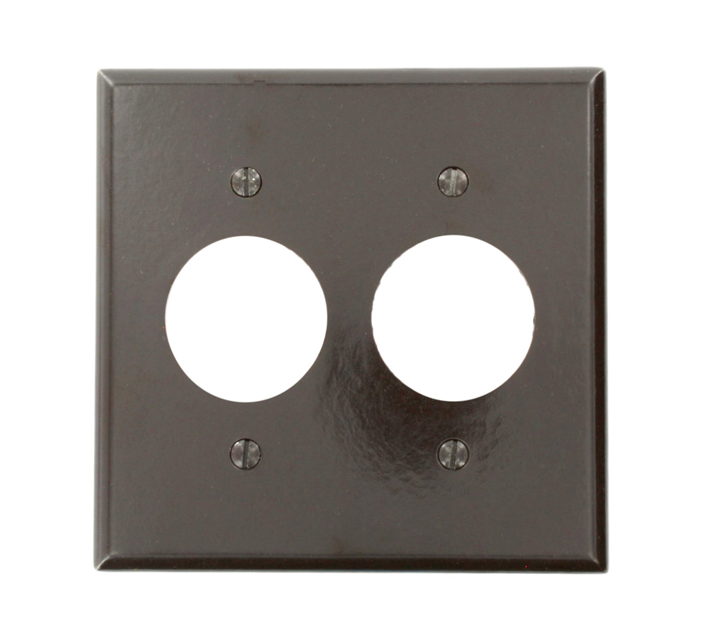 2-Gang Single 1.406-Inch Hole Device Receptacle Wallplate, Standard Size, Thermoset, Device Mount, Brown