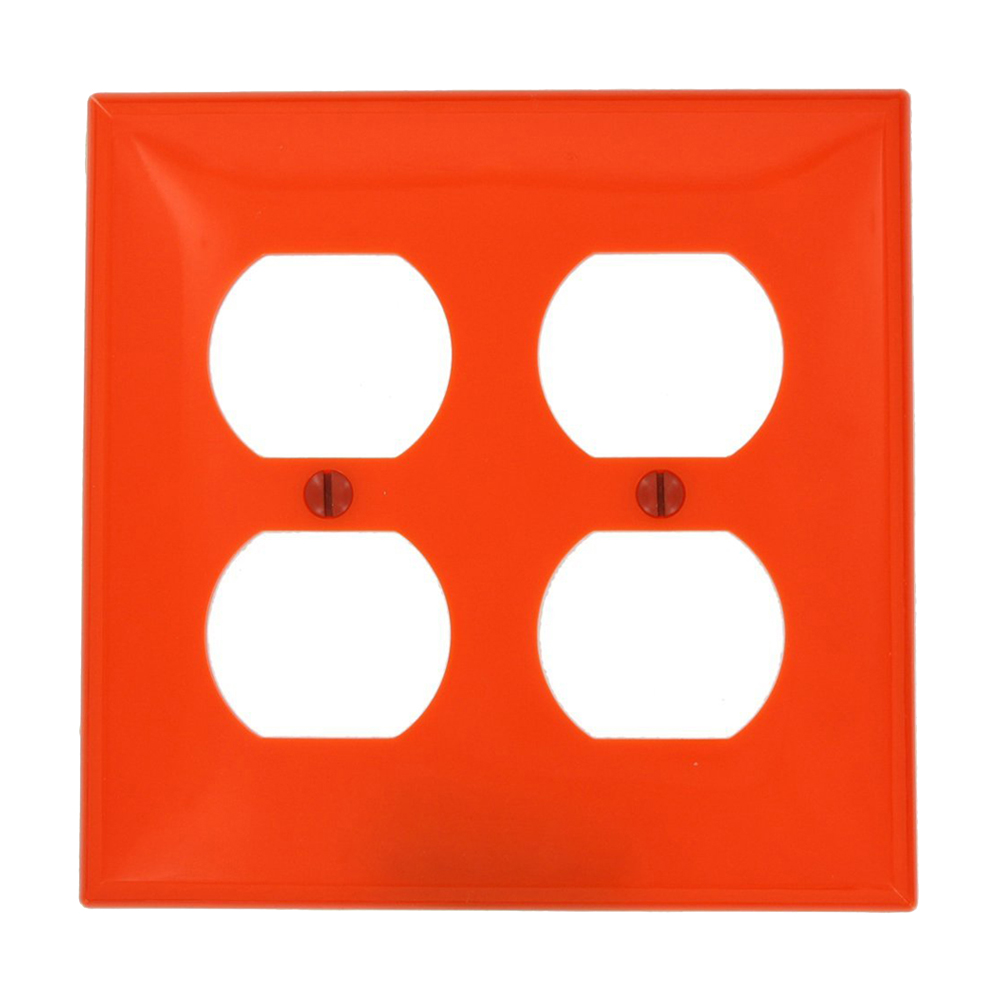 2-Gang Duplex Device Receptacle Wallplate, Orange