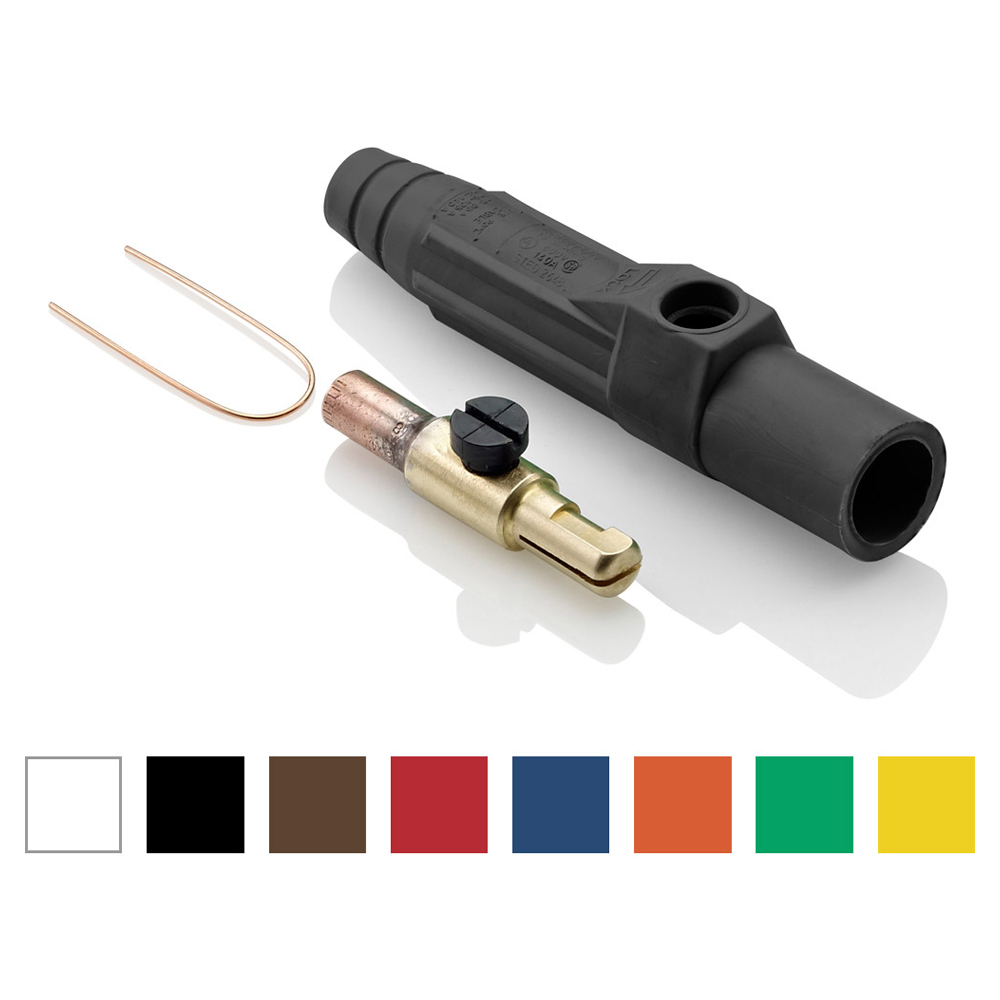 Rhino-Hide 15 Series Male Plug, Contact & Insulator, Cam-Type, Detachable, Crimp Tube, #8 - #4 AWG, 140 Amp Max, Type 3R 