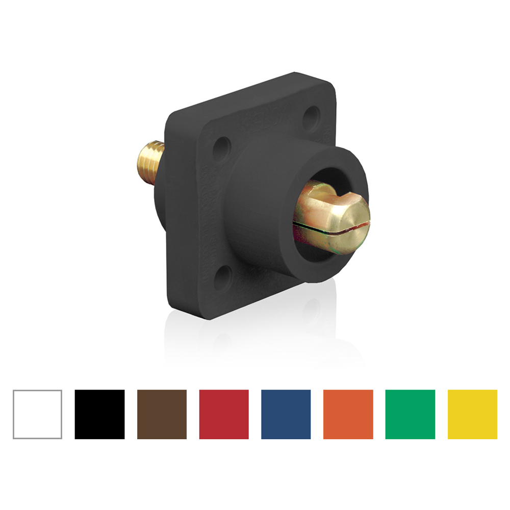 18 Series Single Pole Cam Type Male Panel Receptacle Ball Nose, Threaded Stud, 600 Volts, Rated Up To 400 Amperes Continuous Cable Range - #2 To 4/0-Blue