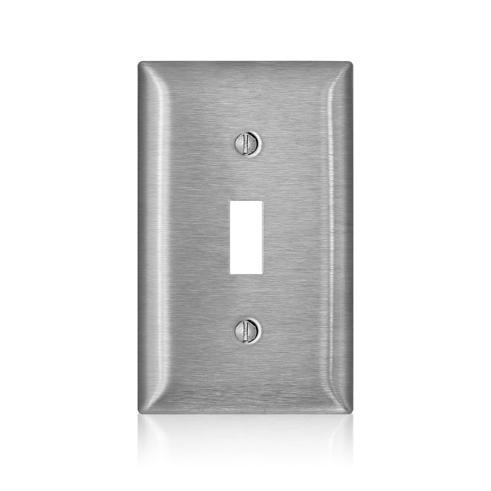 1-Gang C-Series Toggle Switch Wallplate, Standard Size, 302/304 Stainless Steel
