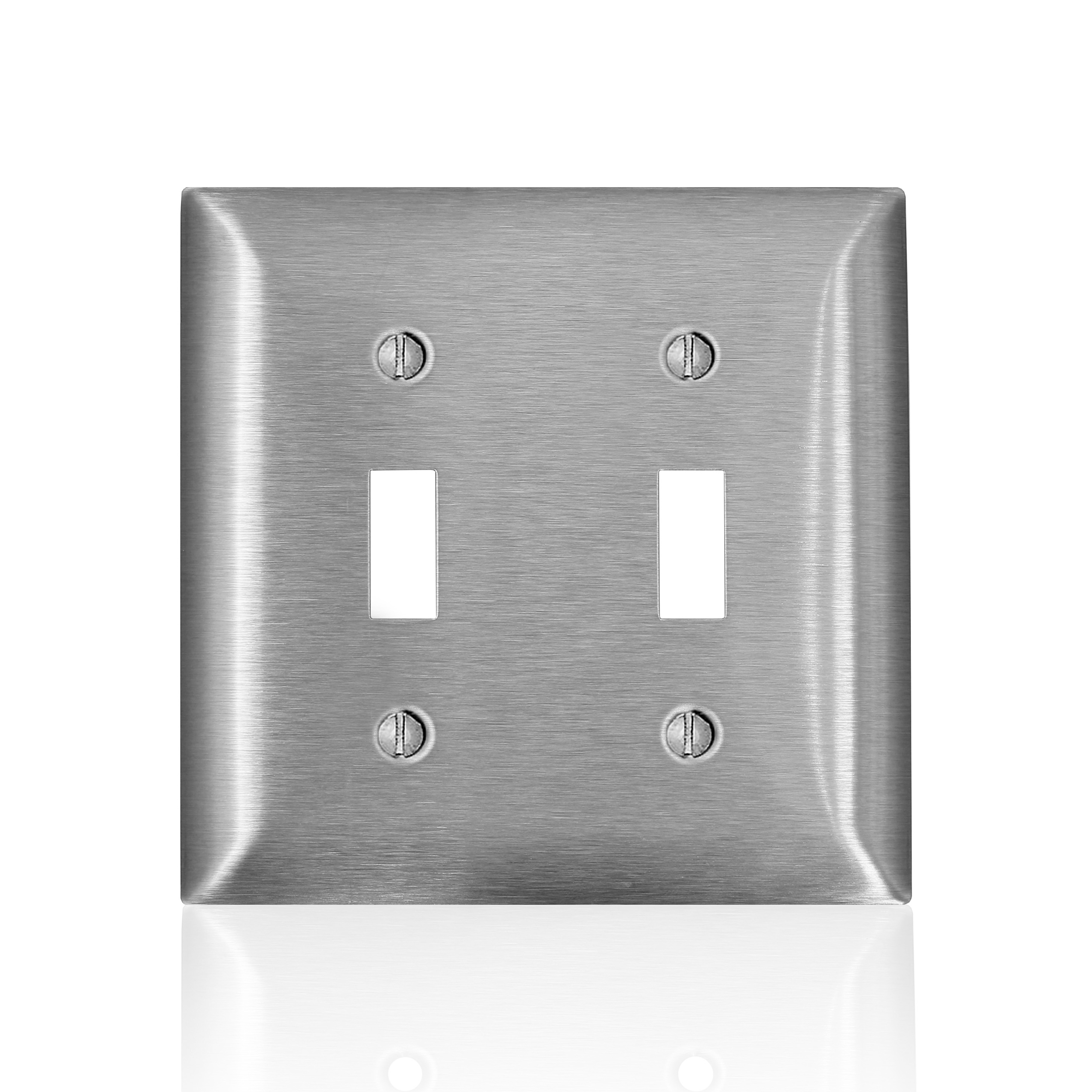 2-Gang C-Series 2 Toggle Switch Wallplate, Standard Size, 302/304 Stainless Steel