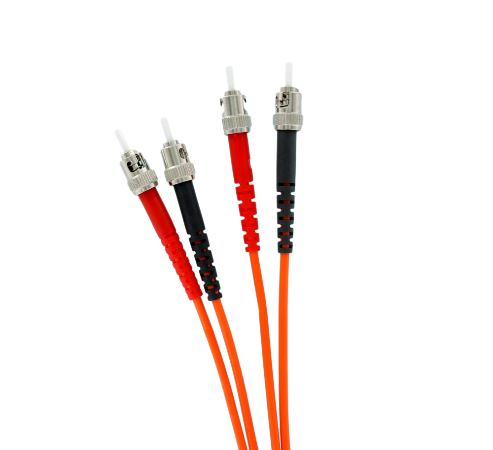 Fiber Patch Cord, 62.5/125um Multimode, Duplex, ST to ST, 3 Meters