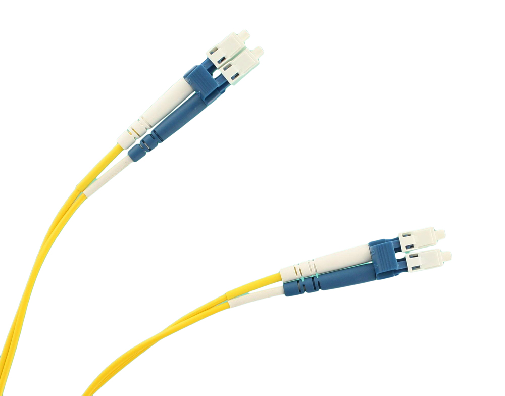 Fiber Optic Cable Assembly, UPC Polish Singlemode, Duplex Cable, LC to LC Connectors, 1 Meter Length