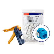 150 eXtreme Cat 6 QuickPort Connectors, Blue, Kitted with Jack Rapid Tool