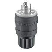 20 Amp, 480 Volt, 3 Phase Y, Locking Plug, Industrial Grade, Grounding, Wetguard, Black
