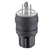 20 Amp, 250 Volt- 3PY, Locking Plug, Industrial Grade, Grounding, Wetguard, Black