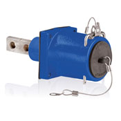 49 Series Rhino-Hide, Single Pole, Female Receptacle, Double Hole Bus Bar, 313MCM-777MCM Cable, 1000-Volt, 1135A, Blue
