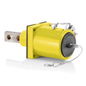 49 Series Rhino-Hide, Double Pole, Female, 45 Degree Receptacle, Double Hole Bus Bar, 313MCM-777MCM Cable, 1000-Volt, 1135A, Yellow