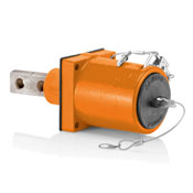 49 Series Rhino-Hide, Double Pole, Female, 45 Degree Receptacle, Double Hole Bus Bar, 313MCM-777MCM Cable, 1000-Volt, 1135A, Orange