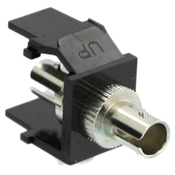 QuickPort ST Fiber Optic Adapter, MM, Phosphor Bronze Sleeve, Black