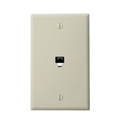 Standard Telephone Wall Jack, 6P4C, Screw Terminals, Color:Light Almond