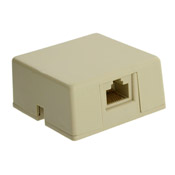Surface Mount Jack With Shorting Bar, 8P8C, Ivory