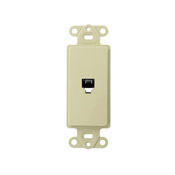 Leviton Decora Telephone/Video, 625, 6P4C Color Ivory Mounting Screw Terminal Country Of Origin United States