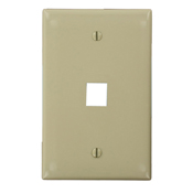 QuickPort Midsize Wallplate, Single Gang, 1-Port, Ivory