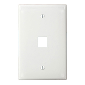 QuickPort Midsize Wallplate, Single Gang, 1-Port, White