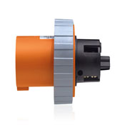 100 Amp, 125/250 Volt, Industrial Grade, Inlet North American Pin and Sleeve, IP67, Watertight, Orange