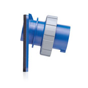 20 Amp, 250 Volt 3-Phase, IEC 309-1 & 309-2, 3P, 4W, Inlet North American Pin & Sleeve Receptacle, Industrial Grade, IP67, Watertight - Blue