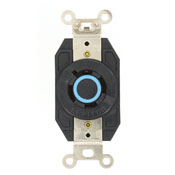 Product image for Leviton 2440 20 Amp 120/208 Volt NEMA L18-20R 4-Pole 4 Wire Flush Mounting Industrial Grade Black Locking Receptacle