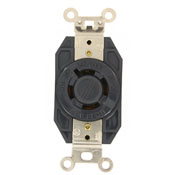 20-Amp, 347/600-Volt- 3PY, Flush Mounting Locking Receptacle, Industrial Grade, Non-Grounding, Black