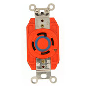 30-Amp, 250-Volt- 3PY, Flush Mounting Locking Receptacle, Industrial Grade, Isolated Ground, Orange