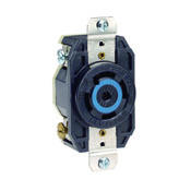 30-Amp, 347/600 Volt- 3PY, Flush Mounting Locking Receptacle, Industrial Grade, Grounding, Black