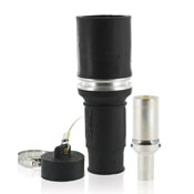 Complete Female Plug (Insulator, Female Contact, & Dust Cap), Crimped, 313 MCM Cable, 1135Amp Max., 1000Volt, 49 Series, Industrial Grade, Rhino-Hide Single Pole Connector - BLACK