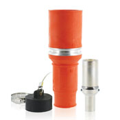 Complete Female Plug (Insulator, Female Contact, & Dust Cap), Crimped, 313 MCM Cable, 1135Amp Max., 1000Volt, 49 Series, Industrial Grade, Rhino-Hide Single Pole Connector - ORANGE