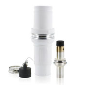 Complete Male Plug (Insulator, Male Contact, & Dust Cap), Crimped, 313 MCM Cable, 1135Amp Max., 1000Volt, 49 Series, Industrial Grade, Rhino-Hide Single Pole Connector - WHITE