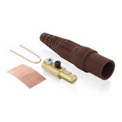 Product image for Leviton 16D21-H Contact and Insulator Cam-Type Detachable Single Set Screw Termination Brown Male Plug