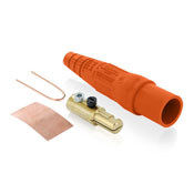 Product image for Leviton 16D21-O Contact and Insulator Cam-Type Detachable Single Set Screw Termination Orange Male Plug