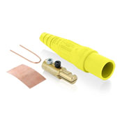 Product image for Leviton 16D21-Y Contact and Insulator Cam-Type Detachable Single Set Screw Termination Yellow Male Plug