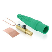 Product image for Leviton 16D22-G 600 Volt 300 Amp Green Thermoplastic Vulcanizate Double Set Screw Cam Taper Nose Male Detachable Plug