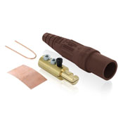 Product image for Leviton 16D24-H Contact and Insulator Cam-Type Detachable Double Set Screw Termination Brown Male Plug