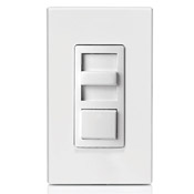 1200VA 120/277 Volt AC 60Hz Single-Pole & 3-Way IllumaTech Preset Electro-Mechanical Electronic 0-10VDC Fluorescent Slide Dimmer 0-10VDC LED Power Supply Dimmer - White face assembled on device Ivory and Light Almond color change kits included.