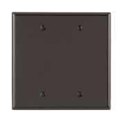 2-Gang No Device Blank Wallplate, Midway Size, Brown