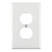 1-Gang Duplex Receptacle Wallplate, Midway Size, White