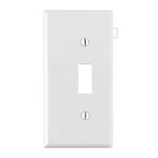 Sectional Thermoplastic Nylon Device Mount End Panel 1-Gang Toggle Device Switch Wallplate, White