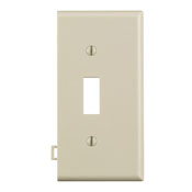 Sectional Thermoplastic Nylon Device Mount End Panel 1-Gang Toggle Device Switch Wallplate, Light Almond