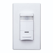 Lev Lok Passive Infrared Wallbox Occupancy Sensor, Single Relay, Photocell Controlled, Low Profile, 180 Degree Field of View, 2100 Sq Ft, Time Delay 30Sec-30Min, Gray