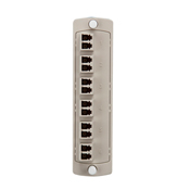 Injection Molded Adapter Plate, Opt-X 6-Pack Duplex LC OM1, 12- Fiber, Beige