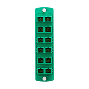 Injection Molded Adapter Plate, Opt-X 6-Pack Duplex SC/APC OS2, 12- Fiber, Green