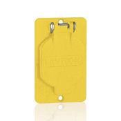 Coverplate, Single-Gang, Flip-Lid, 1.39-Inch Diameter, Weather-Resistant, Yellow