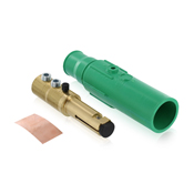 Male, Plug, Complete, Detachable, 17 Series Taper Nose, Industrial Grade, Cam-Type Connector, Green