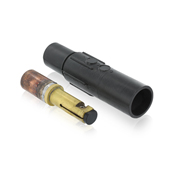 17 Series, Single Pole Cam Type, Male, Vulcanized Plug Taper Nose, 600 Volt, Crimp Connection, Black